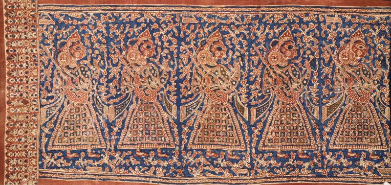 Ceremonial Cloth and Heirloom Textile with Row of Female Musicians (image 1 of 3), 17th century. Creator: Unknown.