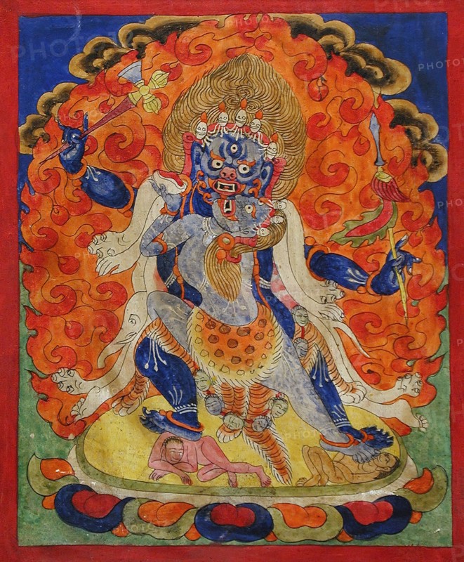 A Terrifying Deity in Yab-Yum, 19th century. Creator: Unknown.
