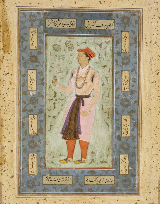A Prince (Recto); Page of Calligraphy (Verso), between c1600 and c1625. Creator: Unknown.
