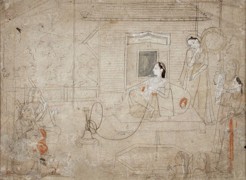 Maharani Mandial of Guler at Leisure, between c1760 and c1770. Creator: Unknown.