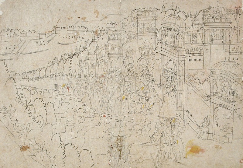 Krishna's Arrival at Mathura, between 1775 and 1800. Creator: Unknown.
