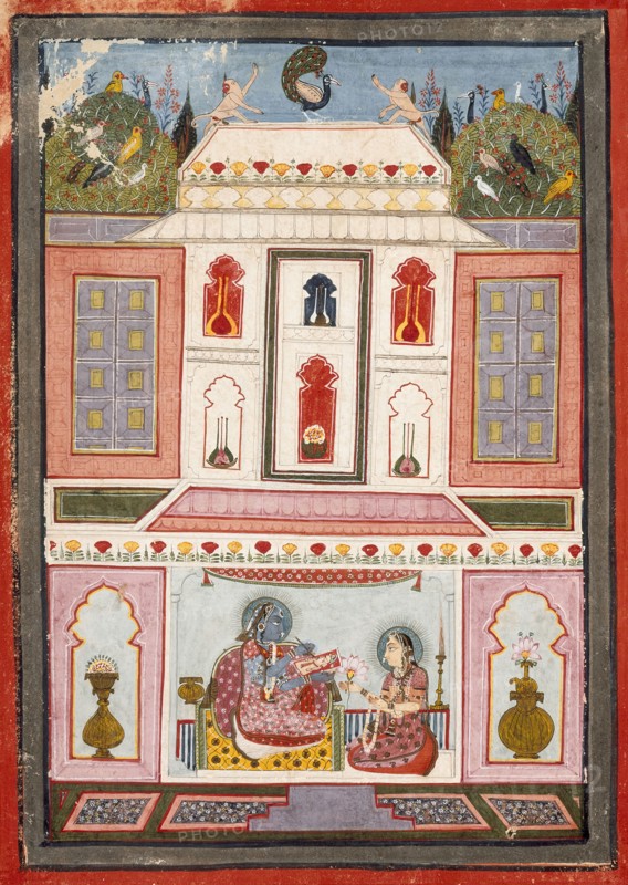 Dhanashri Ragini, First Wife of Dipak Raga, Folio from a Ragamala (Garland of Melodies), c1700. Creator: Unknown.