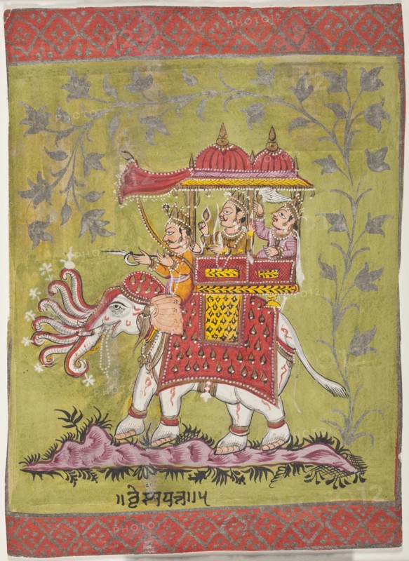 The Planetary Deity Brihaspati (Jupiter), c1800. Creator: Unknown.