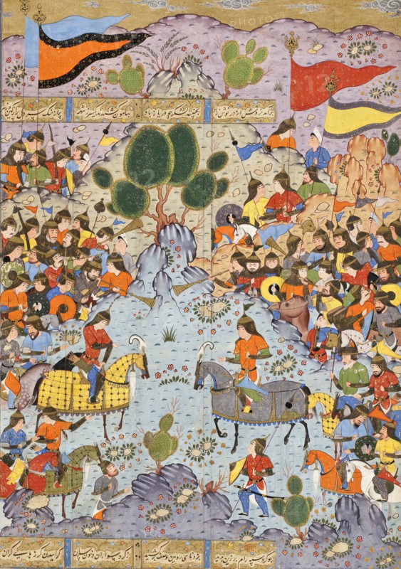 Piruz advises Nushzad not to rebel against Anushirvan (image 1 of 5), c1560. Creator: Unknown.