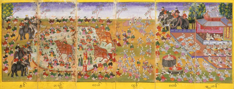 Manuscript with Festival Scenes (image 2 of 2), c1860. Creator: Unknown.