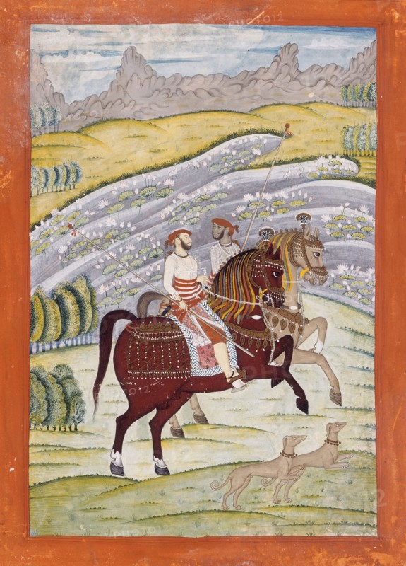 Shatrujit Singh of Datia (Reigned 1762-1801) on Horseback, c1780. Creator: Unknown.
