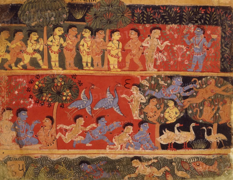 Krishna and Balarama Play with Gopas, Folio from a Bhagavata Purana..., between 1525 and 1550. Creator: Unknown.