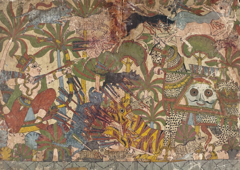 Babhruvahana Kills Animals to Save Syamakarna (recto), Babhruvahana Faces..., c1850. Creator: Unknown.
