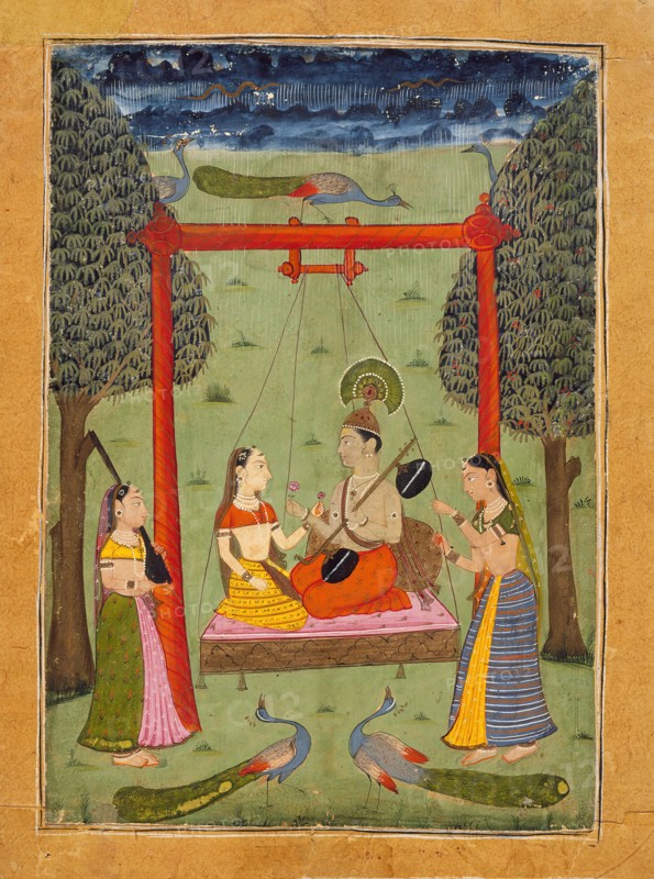 Hindola Raga, Folio from a Ragamala (Garland of Melodies), c1700 or earlier. Creator: Unknown.