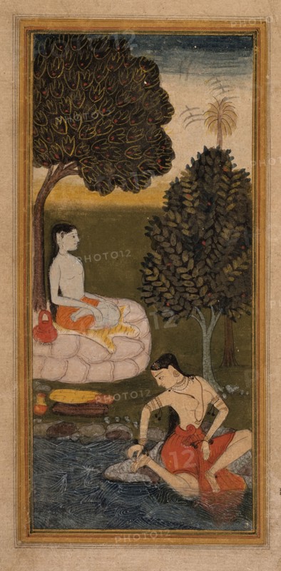 An Ascetic and a Woman Plucking a Thorn from her Foot (recto)..., between 1600 and 1625 Creator: Unknown.