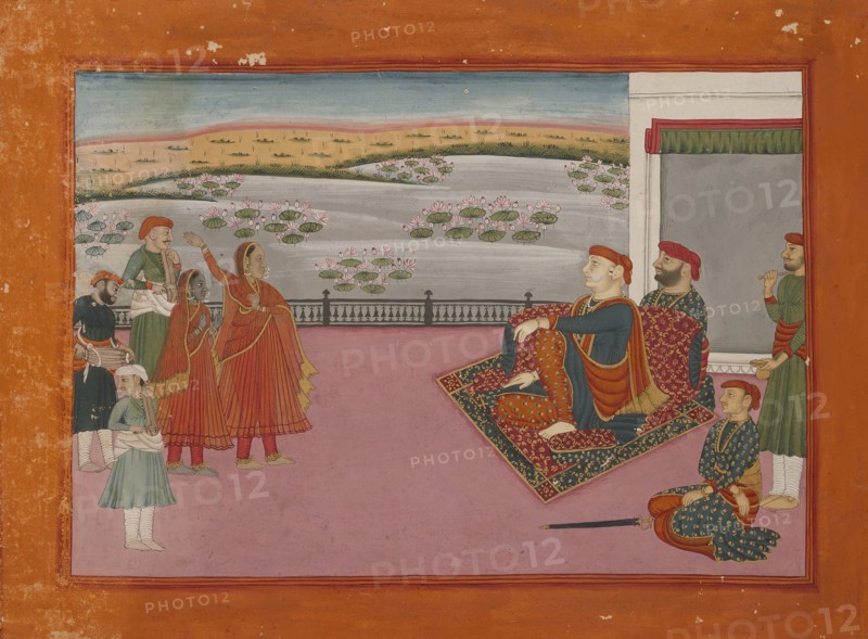 Gambhir Singh Receiving Gulabani, c1775. Creator: Unknown.