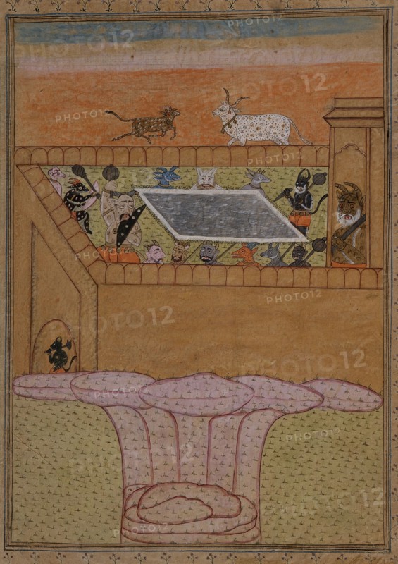 Scene with Bovines and Demons (verso).., between 1675 and 1700. Creator: Unknown.