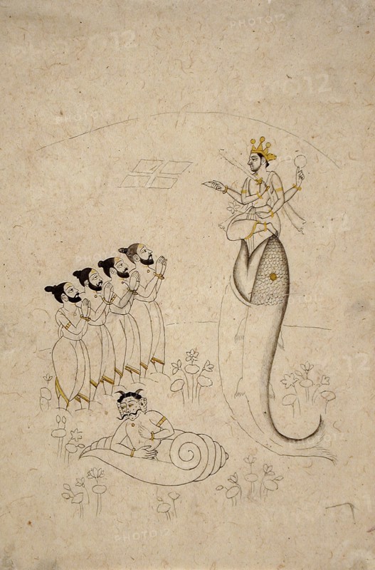 Matsya Avatar of Vishnu, between c1700 and c1725 or later. Creator: Unknown.