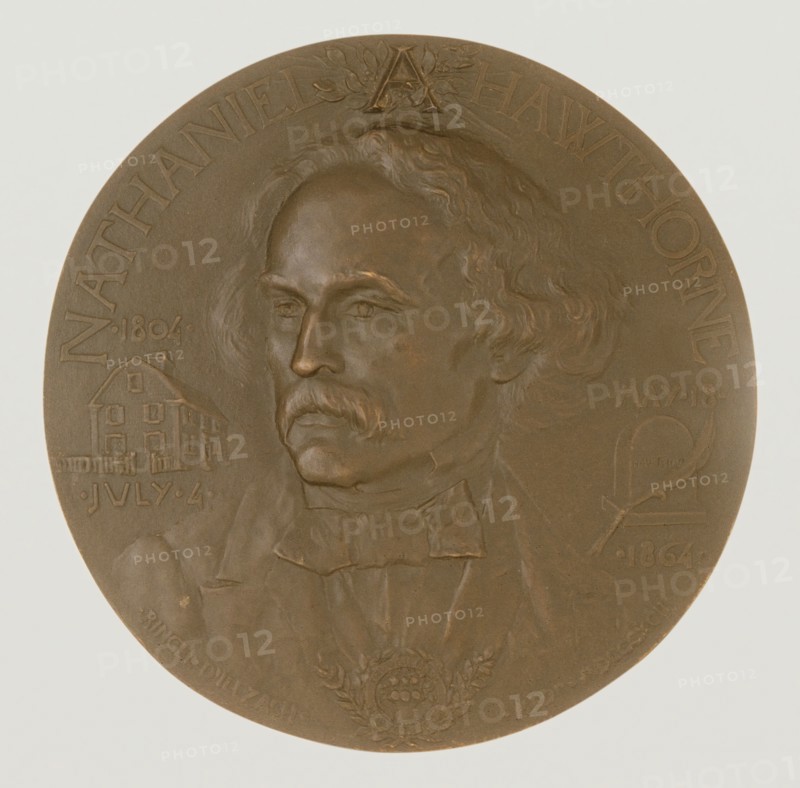 Portrait Medallion of Nathaniel Hawthorne, 1892. Creator: Désiré Ringel d'Illzach.