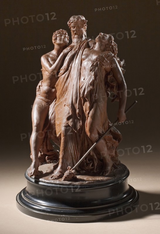 Dionysus Attended by Two Bacchantes, c.1865. Creator: Jean-Baptiste Descamps.