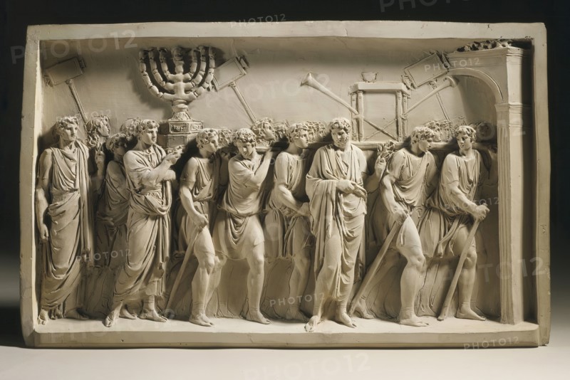 Spoils of the Temple: After a Relief from the Arch of Titus, Rome, c.1791. Creator: Jean Guillaume Moitte.