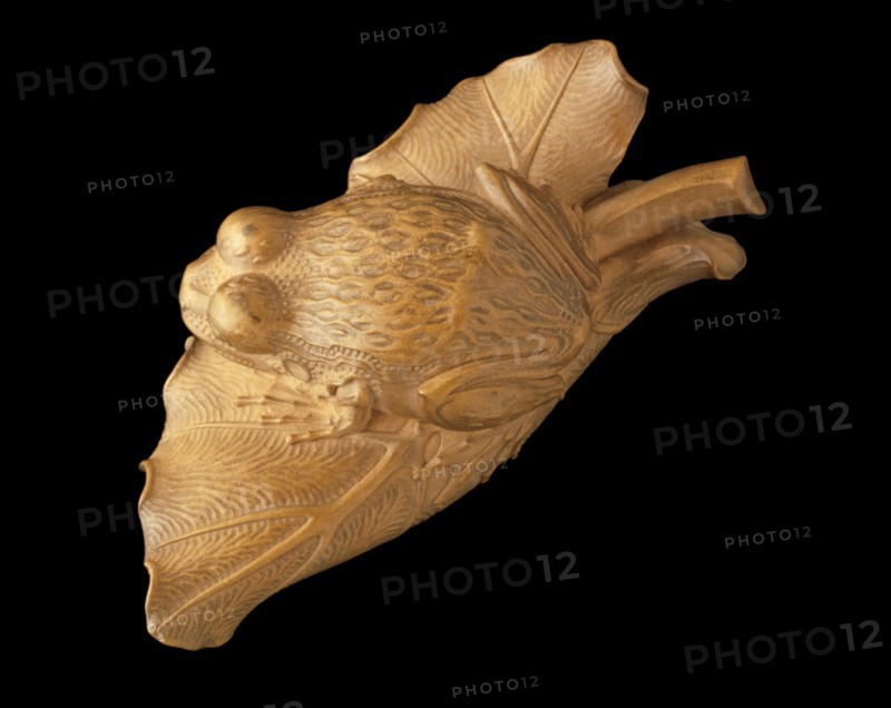 Frog on Taro Leaf, 1782. Creator: Seiyodo Tomiharu.