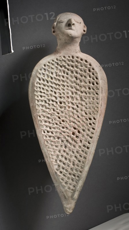 Grater with Handle in the Form of a Male Head, 300 B.C.-A.D. 300. Creator: Unknown.