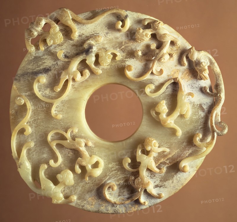 Perforated Disk (Bi) with Dragons, between c.1550 and c.1644. Creator: Unknown.