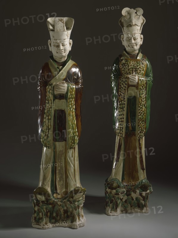 Funerary Sculpture of a Pair of Officials, between c.700 and c.800. Creator: Unknown.
