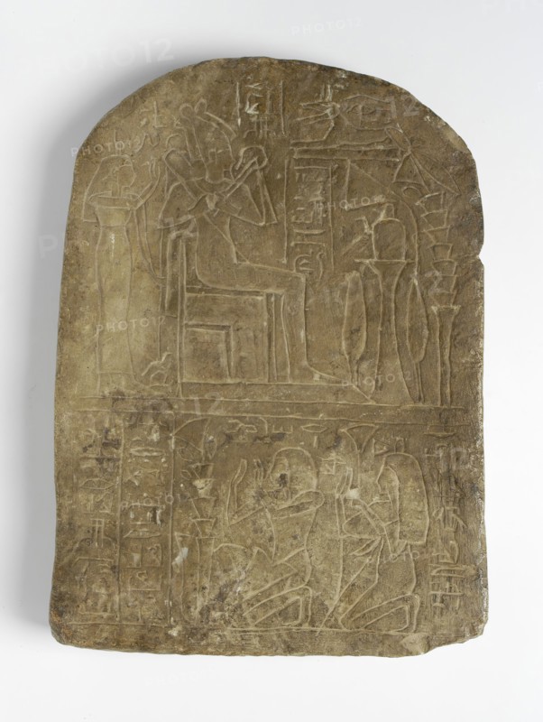 Round -Topped Stela of Khor or Nakht-Khor, 19th Dynasty, 1307-1196 BCE. Creator: Unknown.