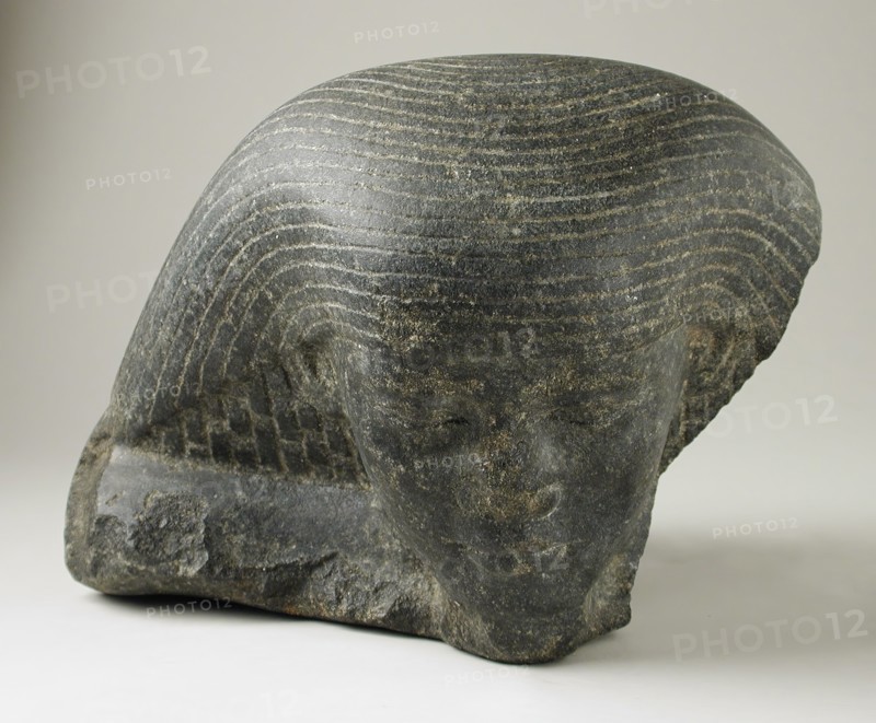 Head of a Man with Fragmentary Inscription, Egypt, 25th - 26th Dynasty (755 - 525 BCE). Creator: Unknown.