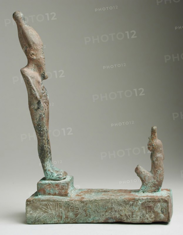 Group Figurine of Osiris Facing a Squatting Goddess (image 1 of 2), 26th-31st Dynasty (664-332 BCE). Creator: Unknown.