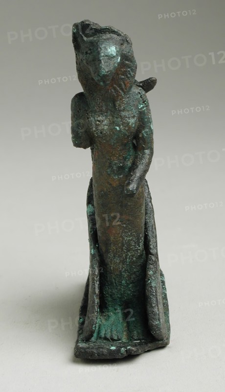 Dog Headed Bird Figurine Protecting a Female Lioness Deity, Late Period-Ptolemaic Period... Creator: Unknown.