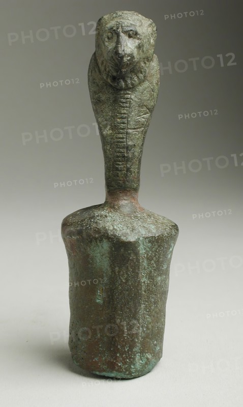 Staff Finial with Lioness Headed Cobra, Probably Ptolemaic Period (332-30 BCE). Creator: Unknown.
