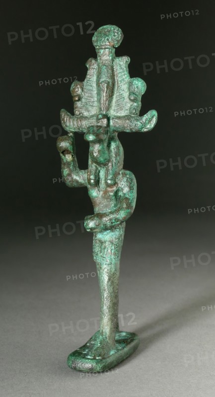 Figurine of a Cobra Headed Deity Spearing an Enemy, Probably Ptolemaic Period (332-30 BCE). Creator: Unknown.
