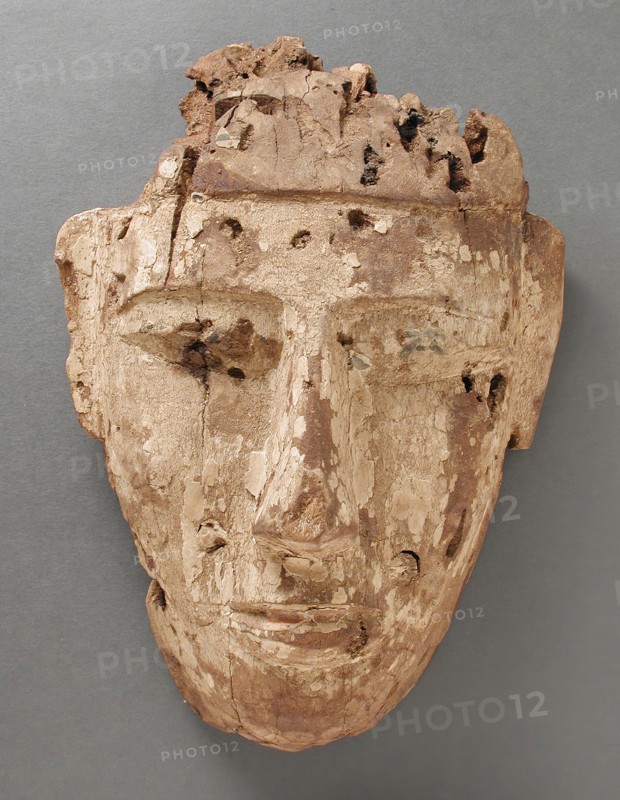Face from a Coffin, Ptolemaic Period-early Roman Period (332 BCE-100 CE). Creator: Unknown.