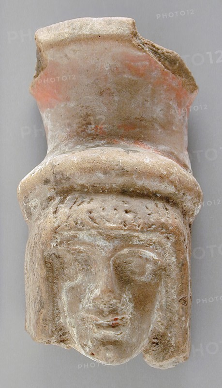 Head with Headdress, Ptolemaic Period-Roman Period (332 BCE-337 CE). Creator: Unknown.