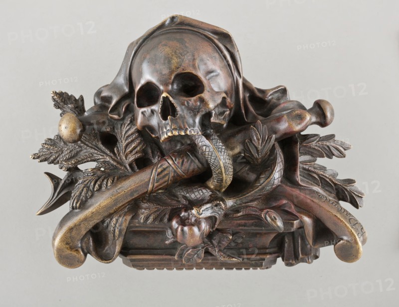 Skull and Crossbones with Serpent and Apple (image 1 of 2), c.1850?. Creator: Unknown.
