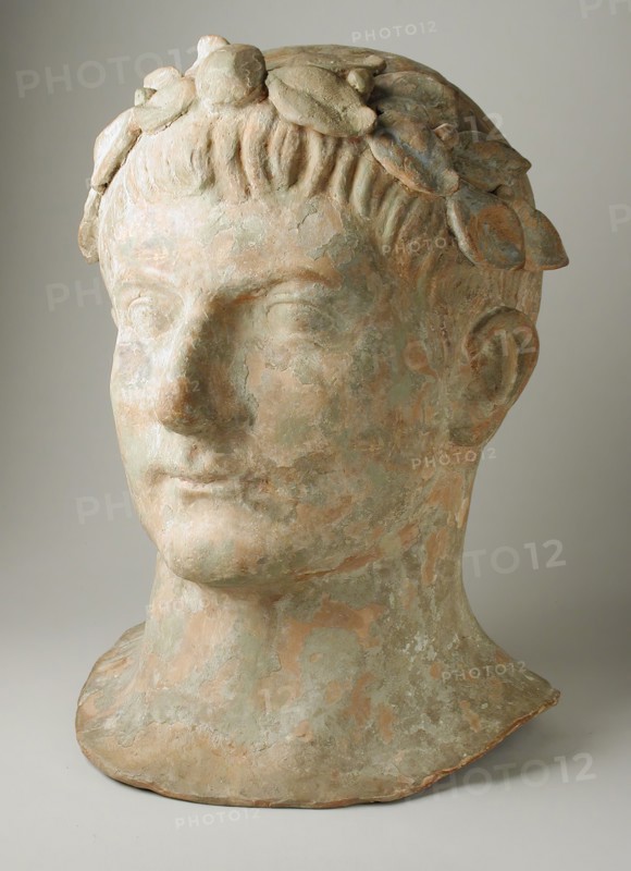 Head of a Man Wearing a Laurel-Wreath, 2nd century BC. Creator: Unknown.