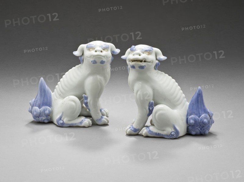 Pair of Okimono in the Form of Chinese Lions, 19th century. Creator: Unknown.