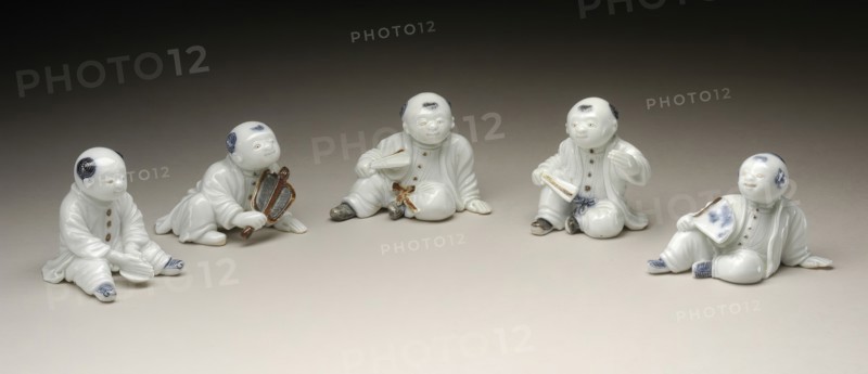 Group of Five Chinese Boy Okimono, 19th century. Creator: Unknown.