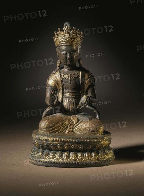 Seated Avalokiteshvara (Kwanum), the Bodhisattva of Mercy, 15th-early 16th century. Creator: Unknown.