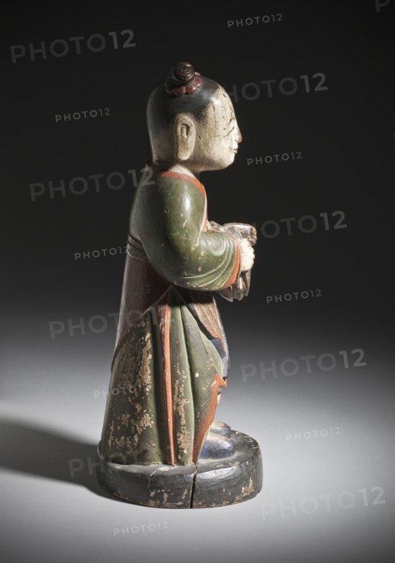 Altar Attendant (Tongja) Holding a Turtle (image 2 of 4), 18th century. Creator: Unknown.