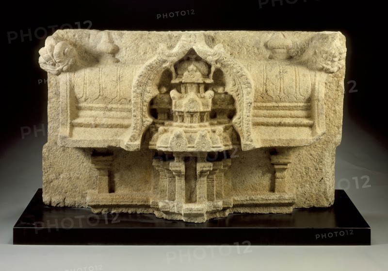 Architectural Section with a Representation of a Temple, 10th century. Creator: Unknown.