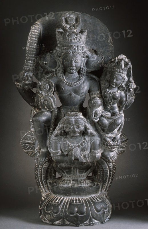 Vishnu and Shri Lakshmi on Garuda, 11th century. Creator: Unknown.