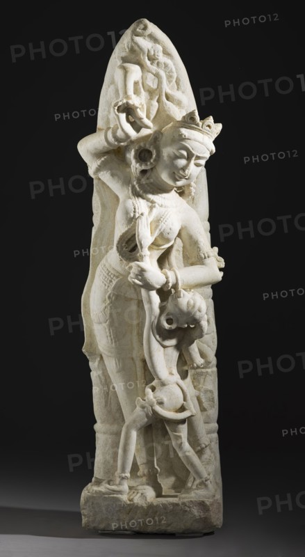 Architectural Bracket in the Form of a Celestial Nymph Teasing a Boy, 13th-14th century. Creator: Unknown.
