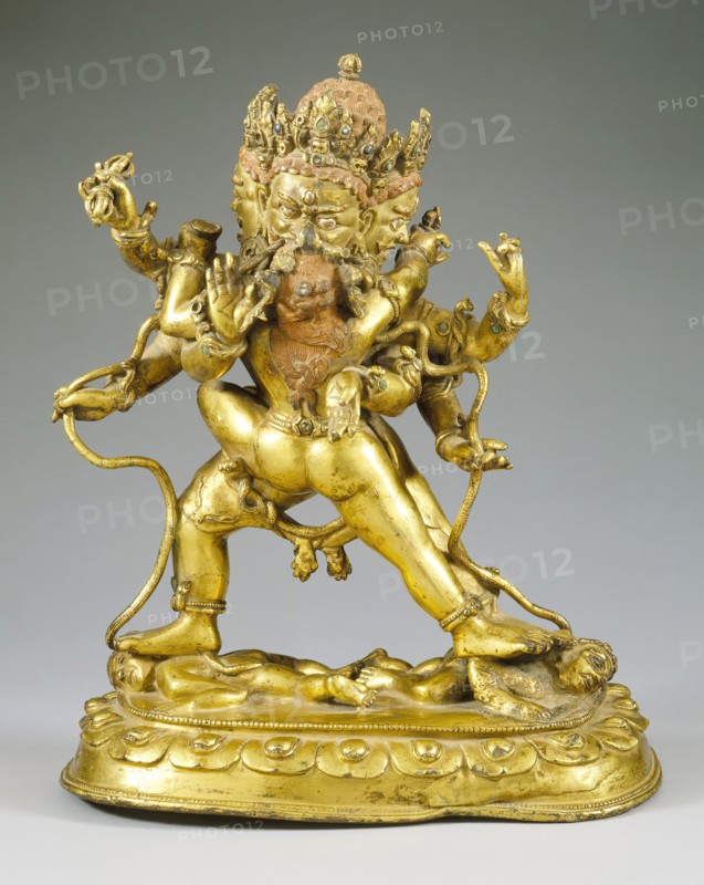 The Bodhisattva Vajrapani (Tibetan: Chana Dorje) and His Consort, 15th century. Creator: Unknown.