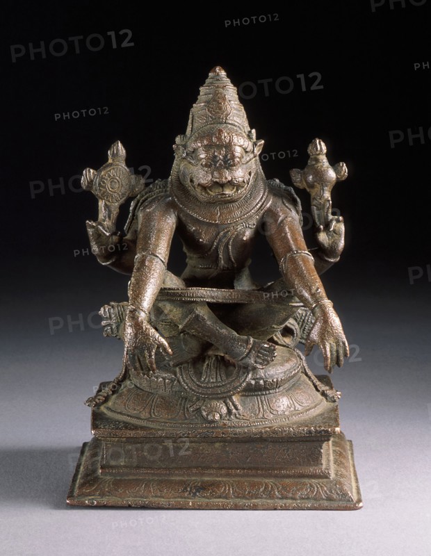 Yoga-Narasimha, Man-Lion Avatar of Vishnu in Yogic Posture, 15th century. Creator: Unknown.