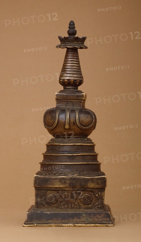 Stupa (Tibetan: Chöten) with Relics (image 2 of 2), 15th century. Creator: Unknown.