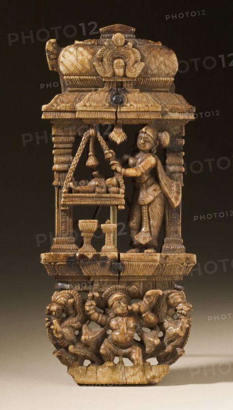 Yashoda Swinging Baby Krishna, 17th-18th century. Creator: Unknown.