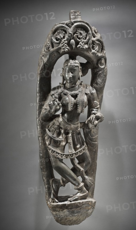 Architectural Bracket in the Form of a Celestial Cymbalist (image 1 of 4), c.1100. Creator: Unknown.