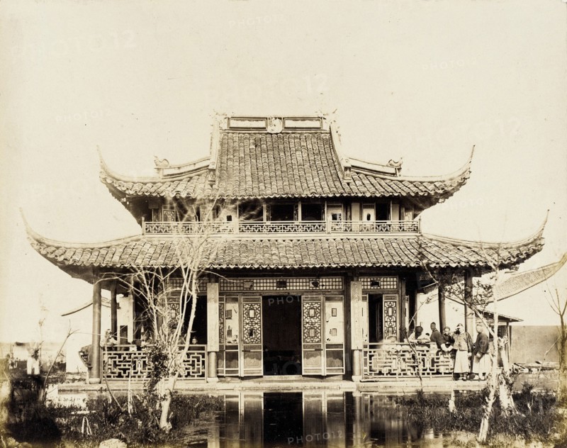 Tea Room on Water, 1860. Creator: Felice Beato.