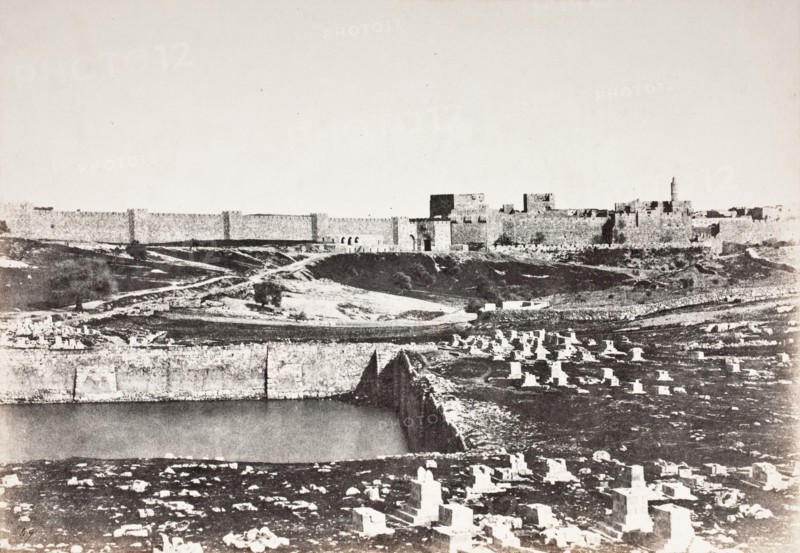 Jerusalem-Birket-Mamillah, Printed 1856 circa. Creator: Auguste Salzmann.