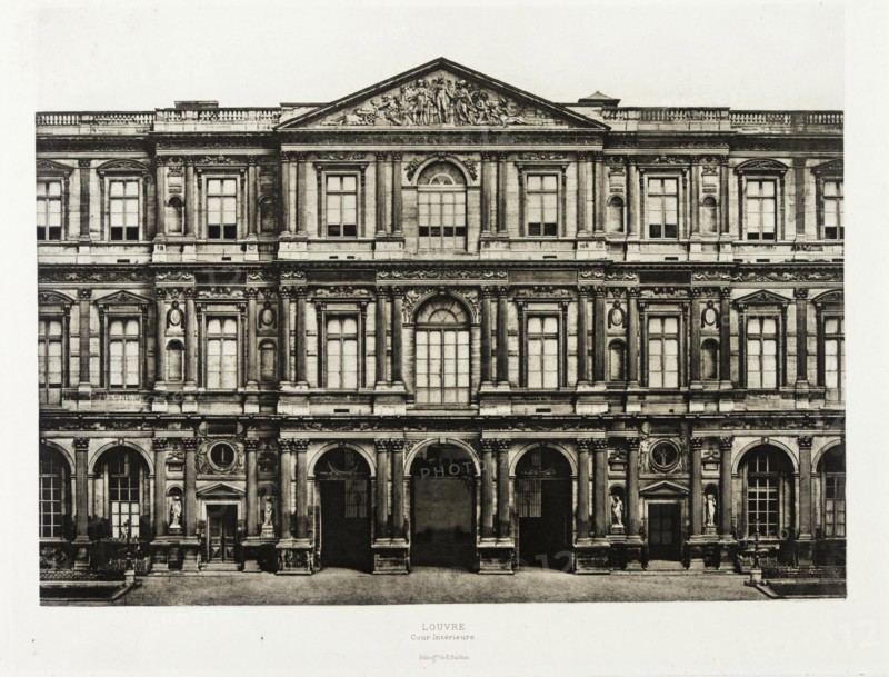 Louvre, cour intèrieure, c.1856. Creator: Edouard Baldus.
