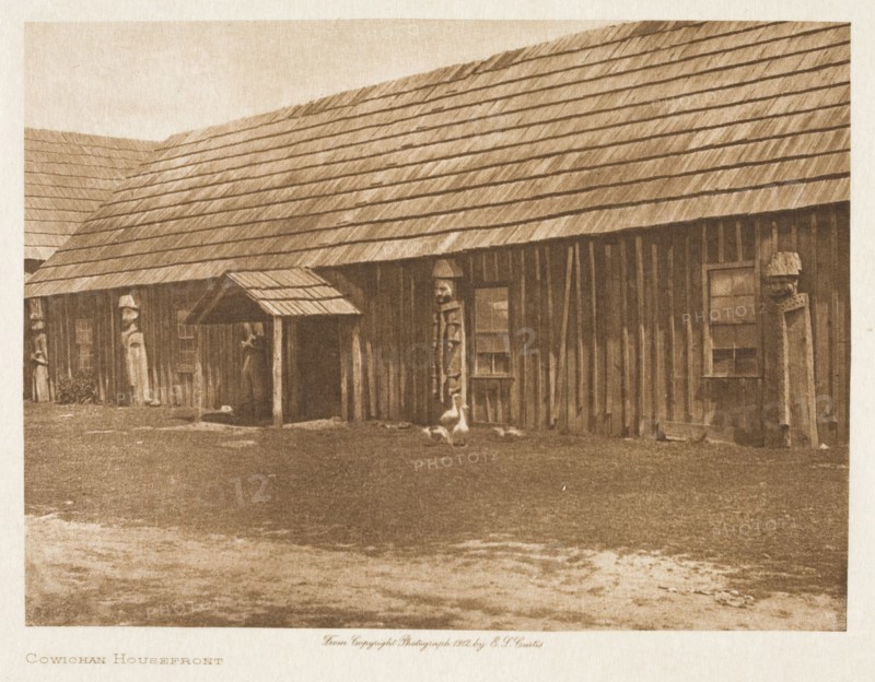 Cowichan Housefront, 1912. Creator: Edward Sheriff Curtis.